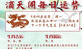 滴天居士2025年6月16日生肖运势