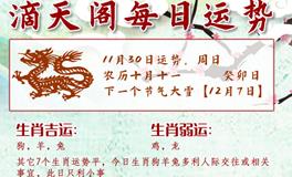 滴天居士2025年11月30日生肖运势